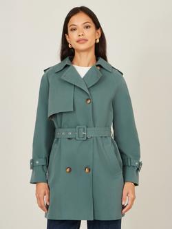 Yumi Belted Trench Coat, Blue, Blue