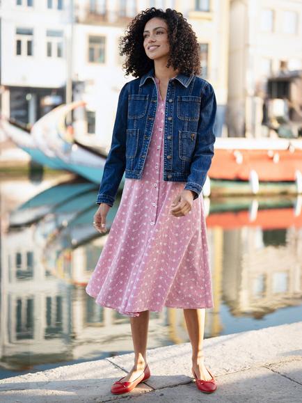 Yumi Stretch Denim Jacket, Blue - view 2, Blue