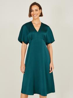 Yumi Kimono Satin Midi Dress, Green
