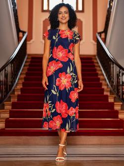 Yumi Poppy Mesh Midi Dress, Multi, Multi