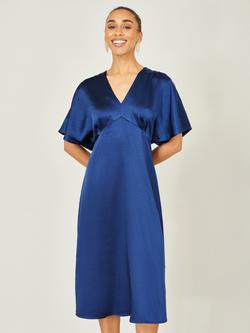 Yumi Kimono Satin Midi Dress, Navy