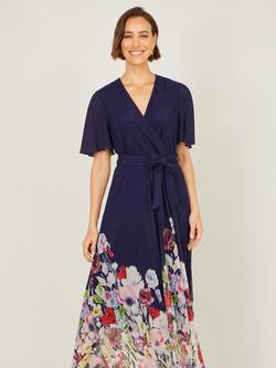 Yumi Floral Wrap Dress - view 2, Navy/Multi