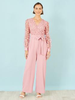 Yumi Floral Applique Jumpsuit, Pink, Pink