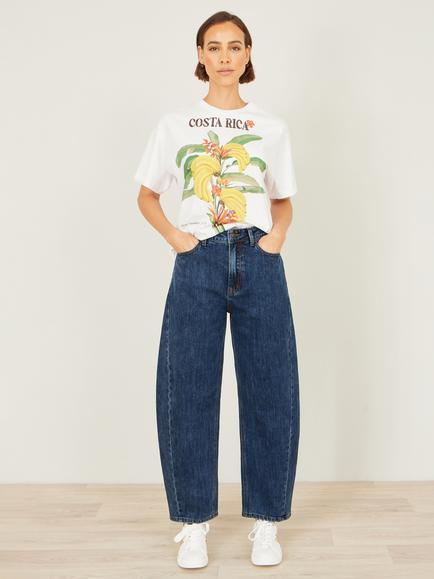 Yumi Relaxed Barrel Leg Jeans, Blue, Blue
