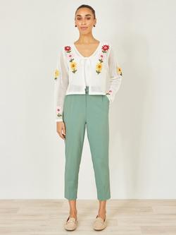 Yumi Tailored Capri Trousers, Green