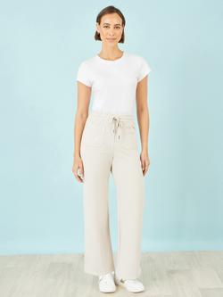 Yumi Stretch Wide Leg Trousers, Chalk