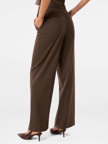Forever New Tyla Button Tab Wide Leg Trousers, Chocolate - view 2, Chocolate