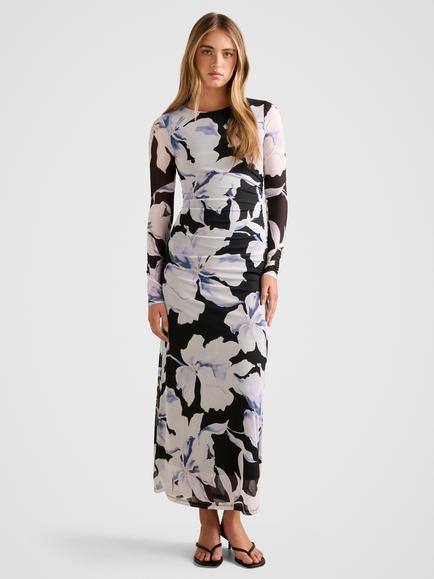 Forever New Amaya Floral Mesh Midi Dress, Multi, Multi