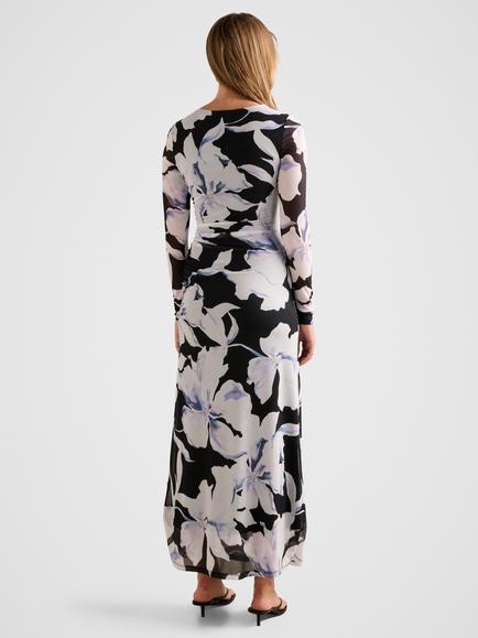 Forever New Amaya Floral Mesh Midi Dress, Multi - view 2, Multi