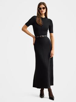 Forever New Josie A-line Knit Midi Dress, Black, Black