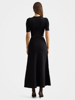 Forever New Josie A-line Knit Midi Dress, Black - view 2, Black