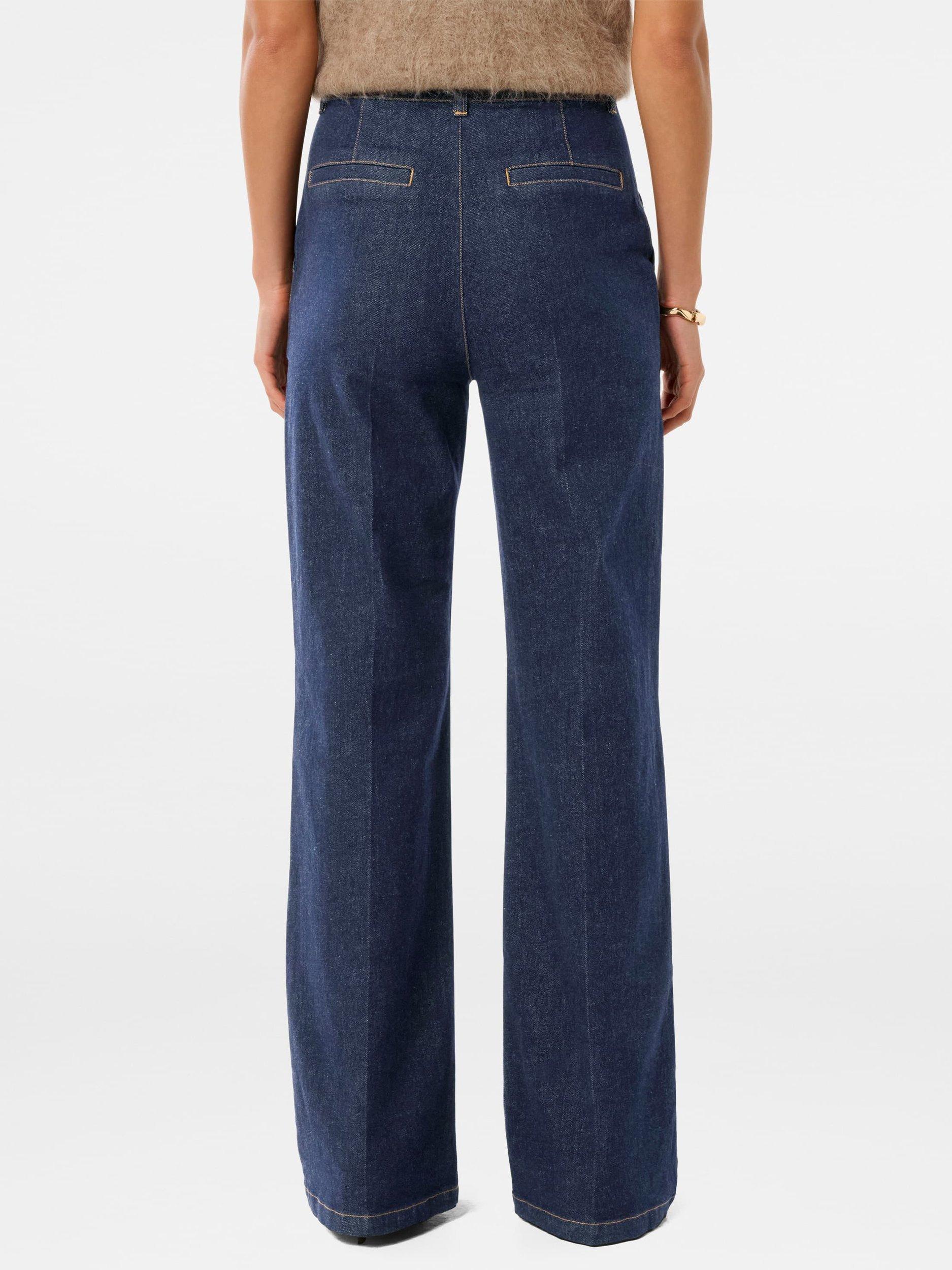 Product image 2 of 5, which shows Forever New Harper Wide Leg Jeans, Dark Wash, 4