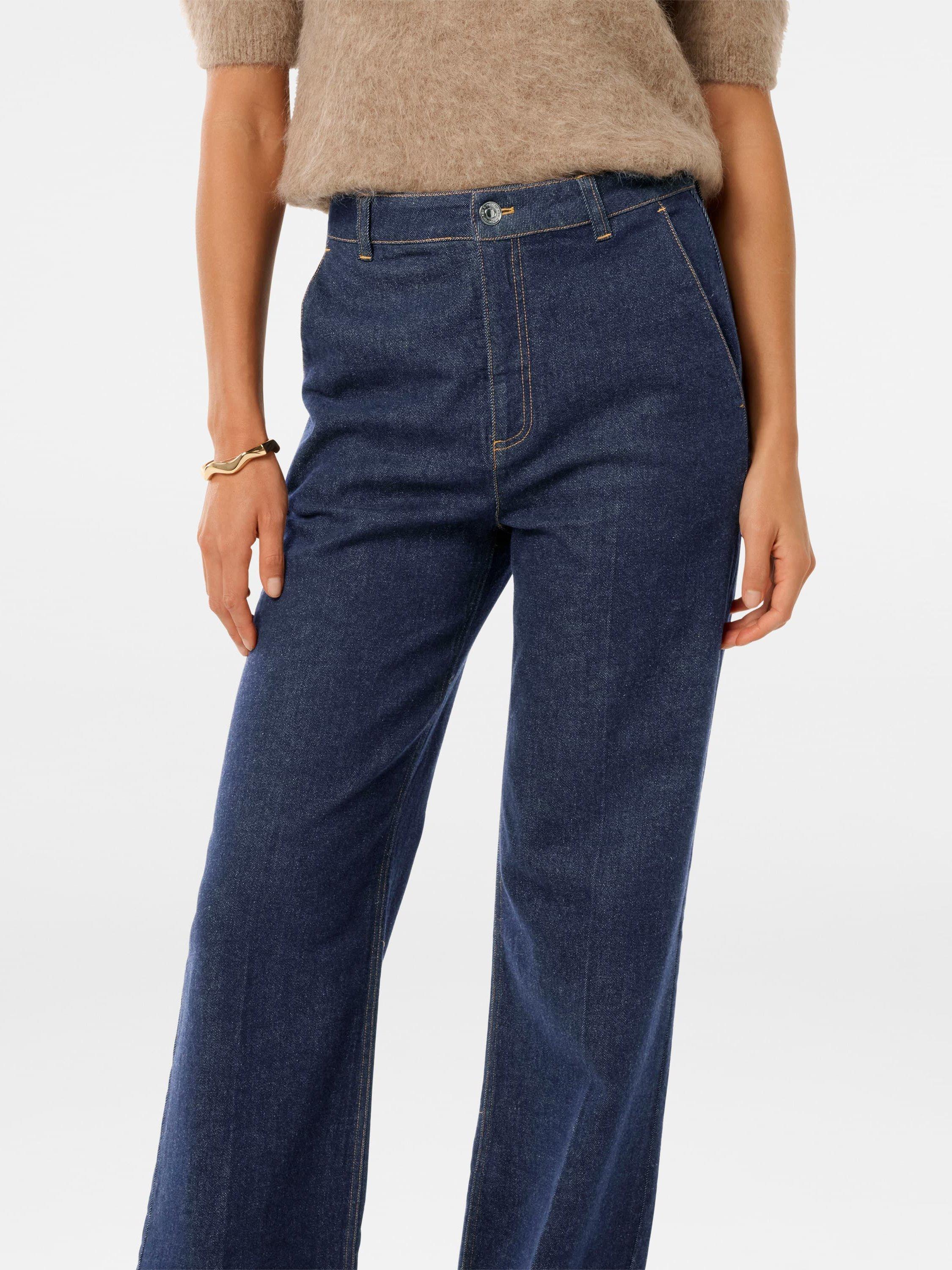 Product image 4 of 5, which shows Forever New Harper Wide Leg Jeans, Dark Wash, 4