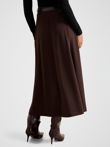 Forever New Celine Belted Midi Skirt, Chocolate - view 2, Chocolate