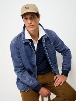 Crew Clothing Mid-Wash Denim Jacket, Denim Blue, Denim Blue