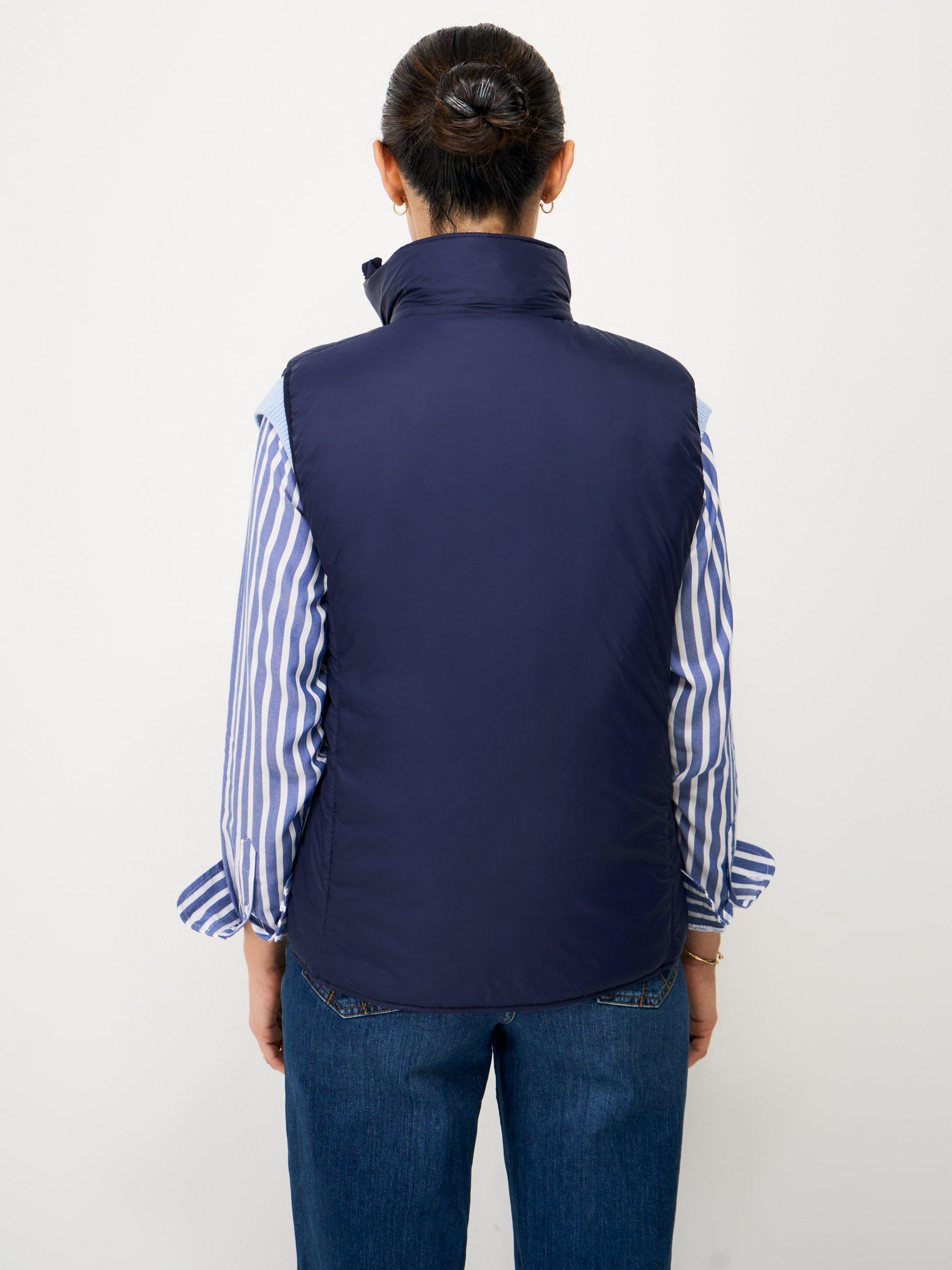Product image 2 of 5, which shows Crew Clothing Featherweight Padded Gilet, Navy, 10