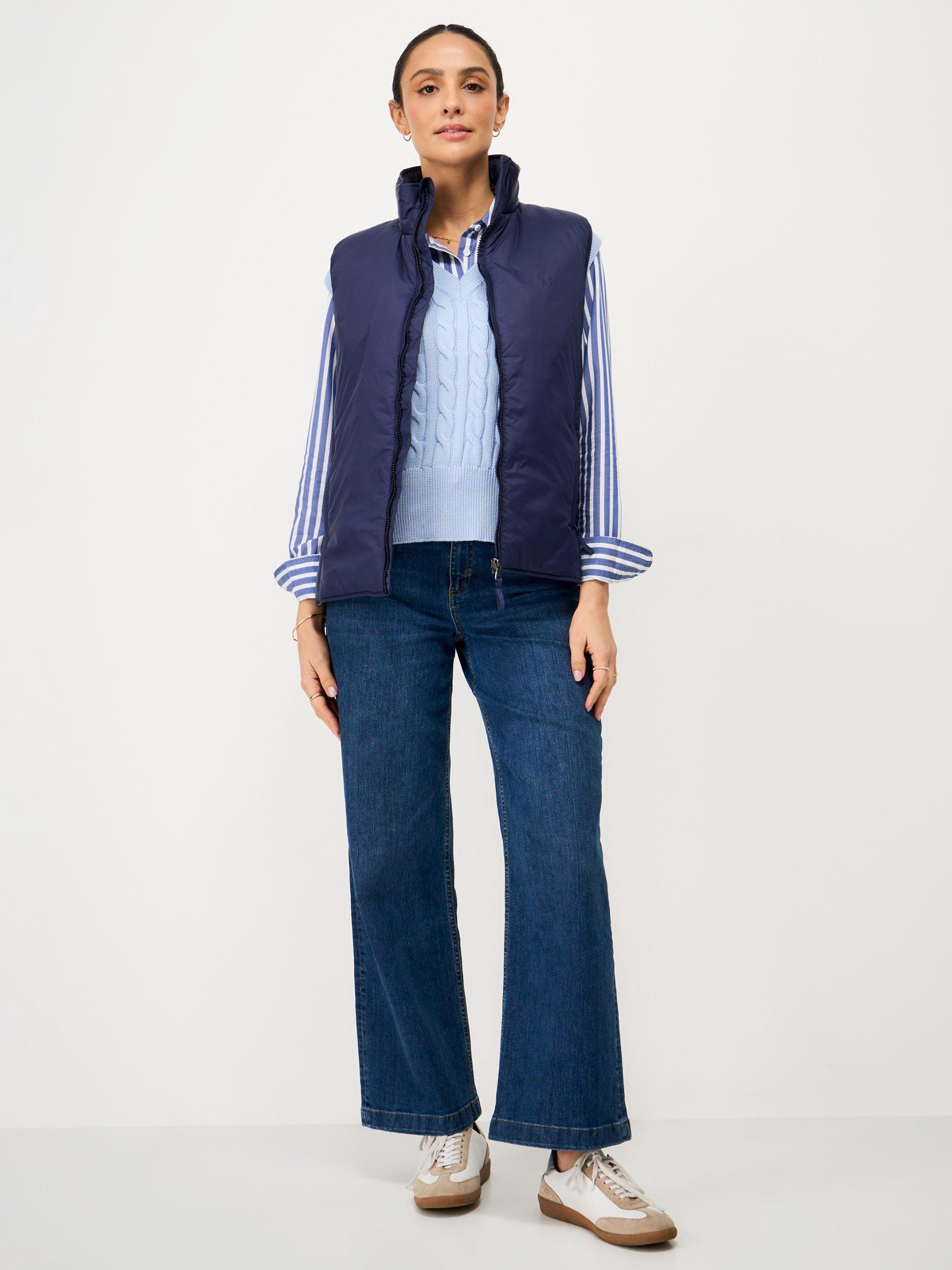 Product image 3 of 5, which shows Crew Clothing Featherweight Padded Gilet, Navy, 10