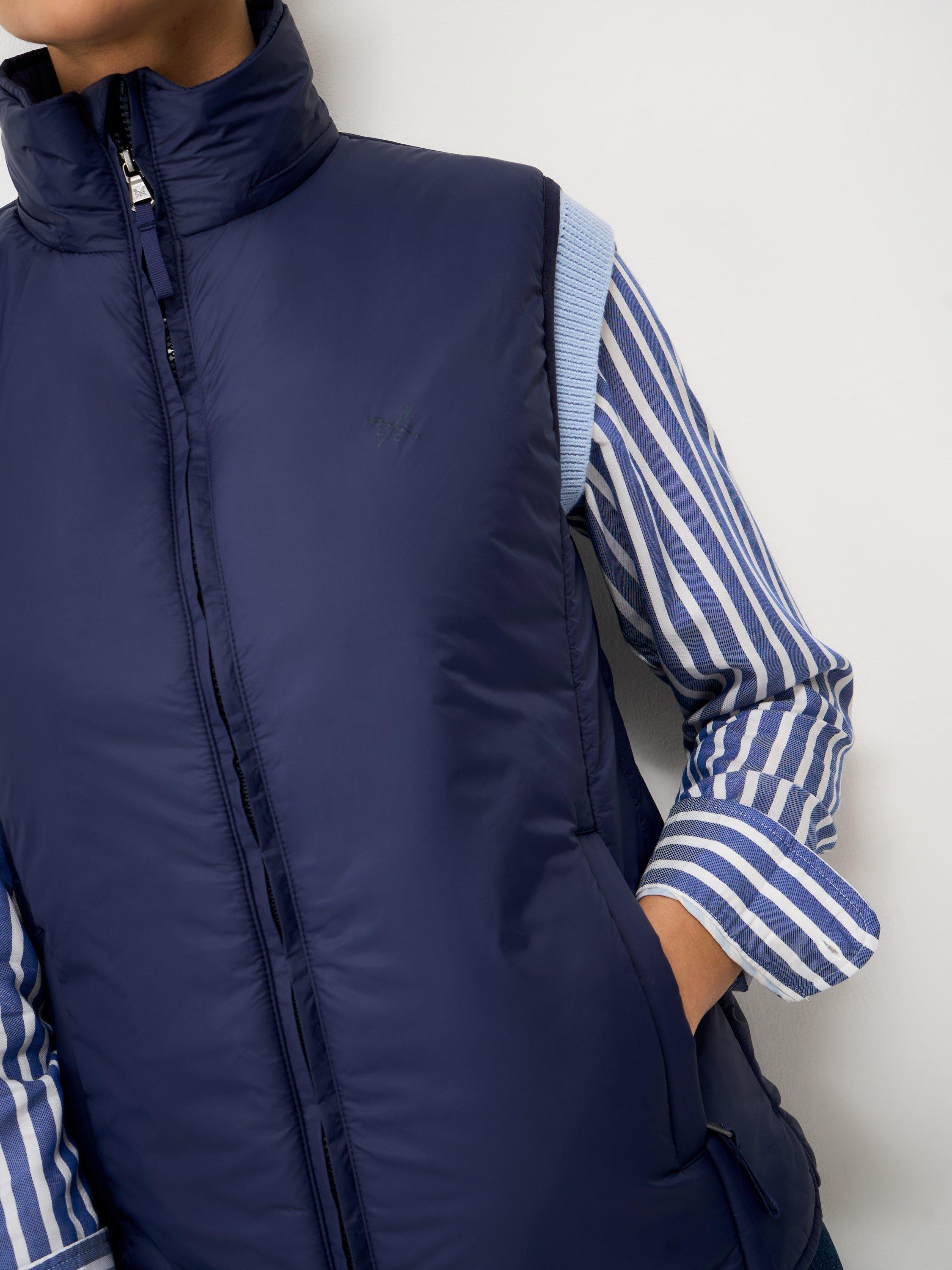 Product image 4 of 5, which shows Crew Clothing Featherweight Padded Gilet, Navy, 10