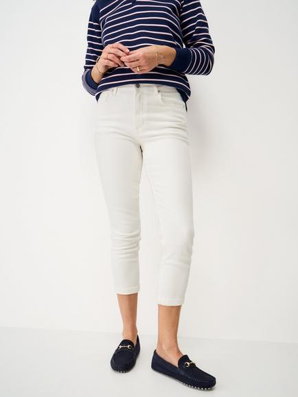 Crew Clothing Slim Fit Cropped Jeans, White