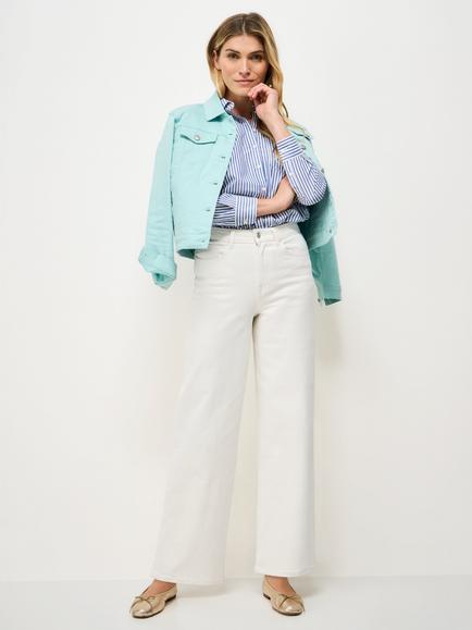 Crew Clothing Wide Leg Jeans, White - view 2, White