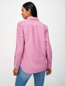 Crew Clothing Stripe Poplin Shirt - view 2, Hot Pink
