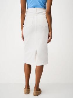 Crew Clothing Mia Denim Midi Skirt, White - view 2, White