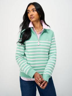 Crew Clothing Stripe Half Zip Sweatshirt, Multi, Multi