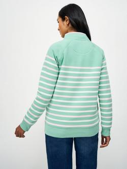 Crew Clothing Stripe Half Zip Sweatshirt, Multi - view 2, Multi
