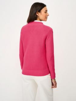 Crew Clothing Lauren V-Neck Jumper, Fuchsia - view 2, Fuchsia