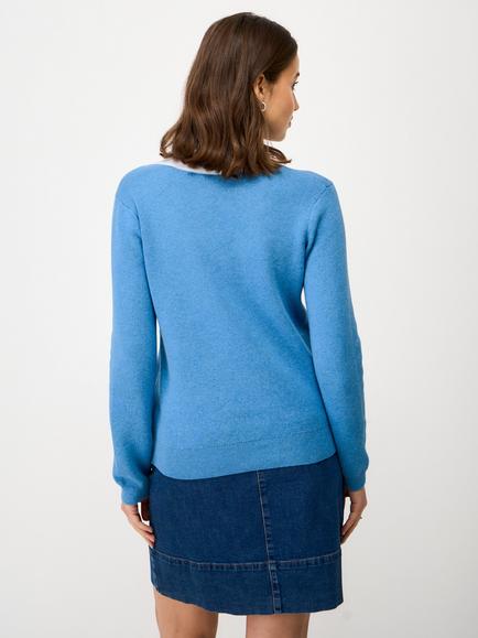Crew Clothing Knitted Rugby Jumper, Denim Blue - view 2, Denim Blue