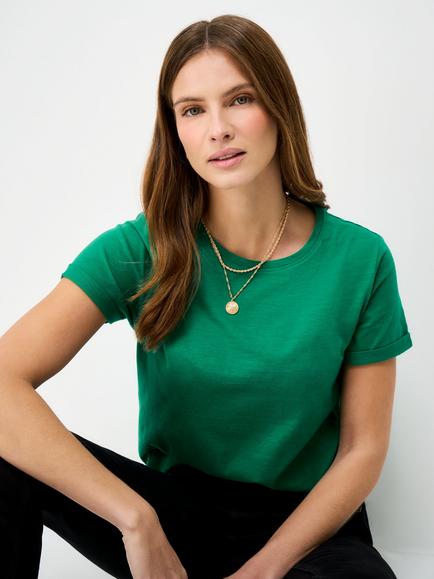 Crew Clothing Crew Slub T-Shirt, Emerald Green