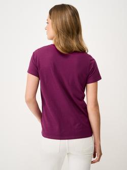 Crew Clothing Perfect V-Neck Slub T-Shirt - view 2, Ruby Red