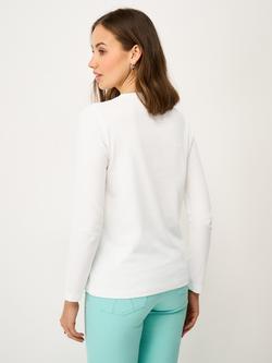 Crew Clothing Brushed Cotton Long Sleeve Top, White - view 2, White