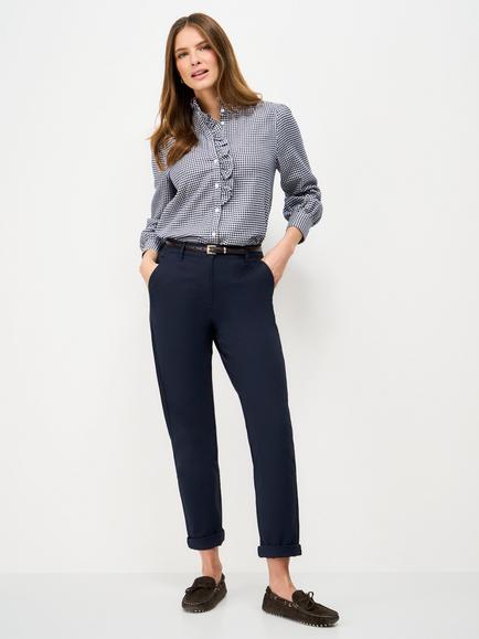 Crew Clothing Garment Washed Chinos, Dark Blue