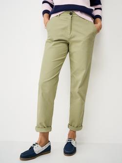 Crew Clothing Garment Washed Chinos, Olive Green