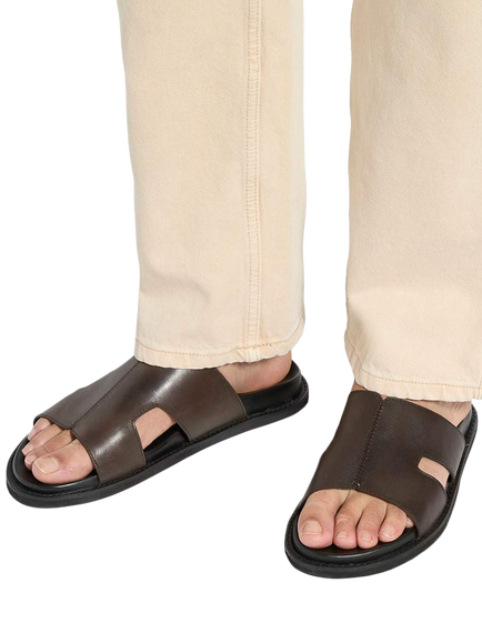 Dune London Ishaa Leather Sandals, Brown - view 2, Brown
