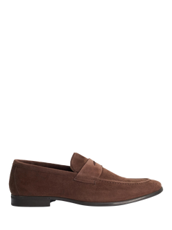 Dune London Barclays Suede  Slim Sole Loafers, Brown