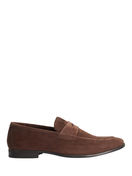 Dune London Barclays Suede  Slim Sole Loafers, Brown