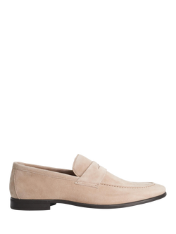 Dune London Barclays Suede  Slim Sole Loafers, Sand