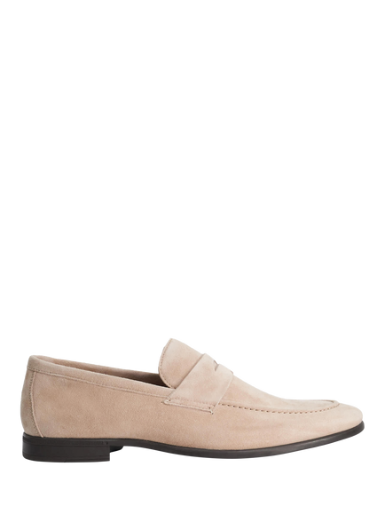 Dune London Barclays Suede  Slim Sole Loafers, Sand