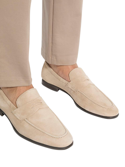 Dune London Barclays Suede  Slim Sole Loafers - view 2, Sand