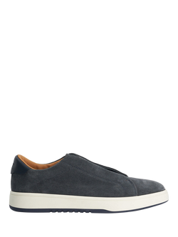 Dune London Troys Suede Laceless Cupsole Trainers, Navy