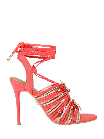 Carvela Marina Starfish Stiletto Heel Sandals, Orange/Gold, Orange/Gold