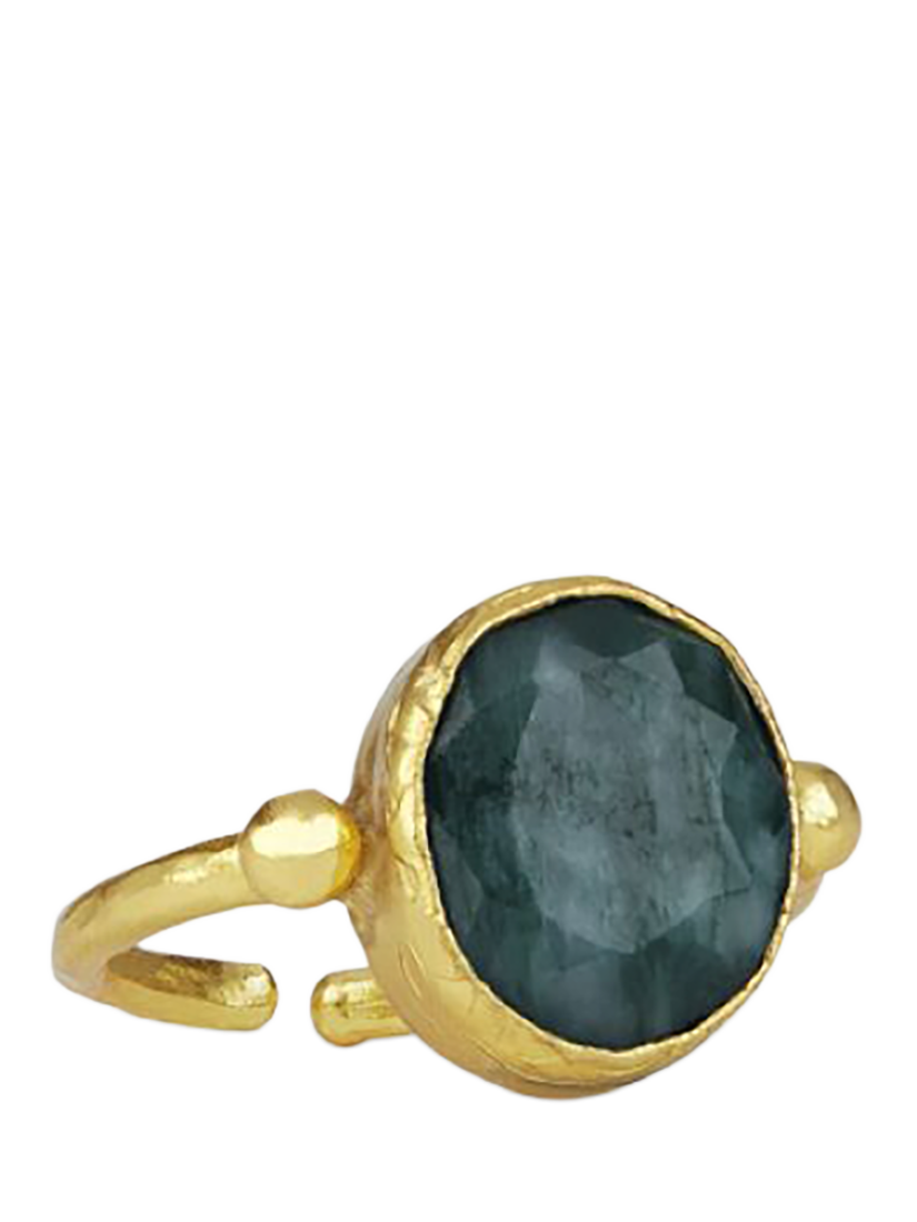 Product image 1 of 5, which shows Ottoman Hands Aurelia Labradorite Cocktail Ring, Gold