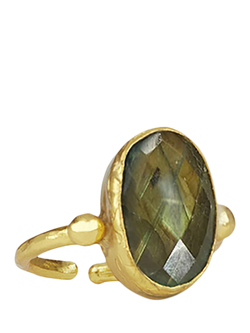 Ottoman Hands Aurelia Labradorite Cocktail Ring, Gold, Gold