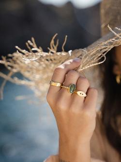 Ottoman Hands Aurelia Labradorite Cocktail Ring, Gold - view 2, Gold