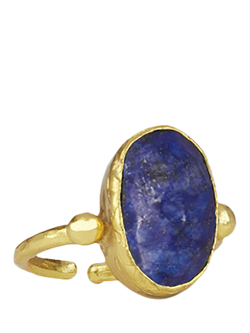 Ottoman Hands Aurelia Lapis Cocktail Ring, Gold, Gold