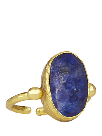 Ottoman Hands Aurelia Lapis Cocktail Ring, Gold, Gold