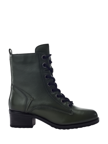 Moda in Pelle Bezzie Lace Up Leather Ankle Boots, Green