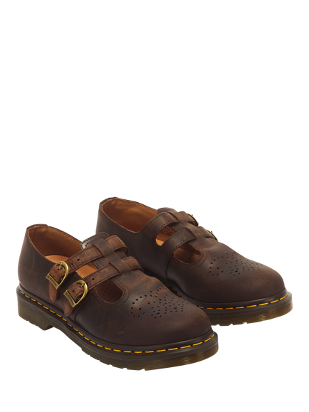 Dr. Martens Leather Mary Janes, Brown - view 2, Brown